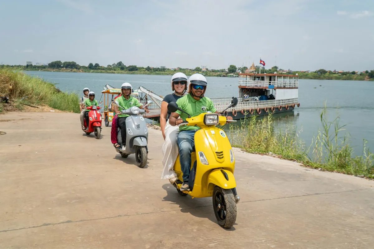 Phnom Penh Silk Island Tour By Vespa