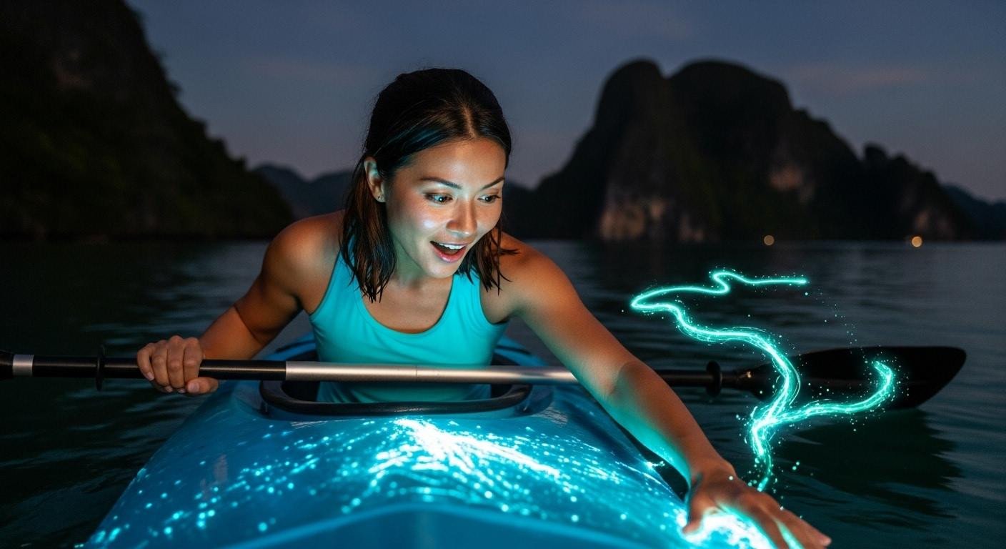 Railay Clear Kayak Night Tour with Bioluminescence Glow